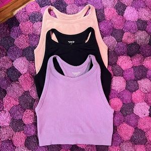 Lot of THREE Old Navy Seamless Rib Knit Longline Sports Bras
